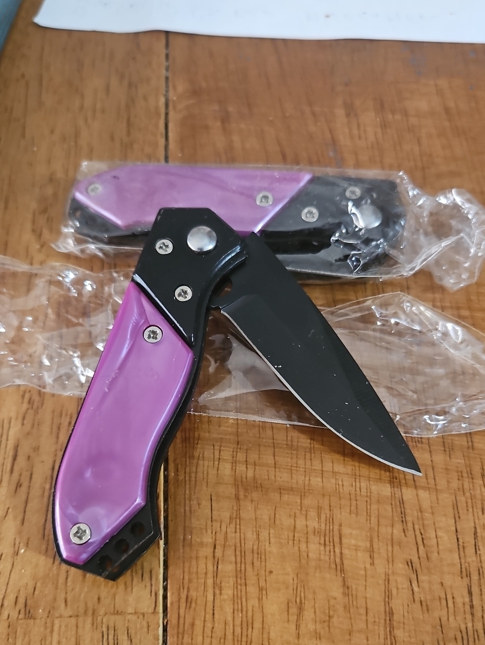 Purple Folding Pocket Knives- Lightweight Men's Accessory